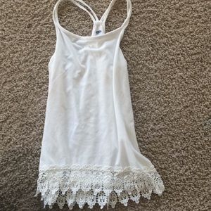 white tank top with design on bottom